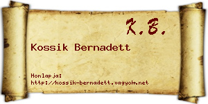 Kossik Bernadett névjegykártya